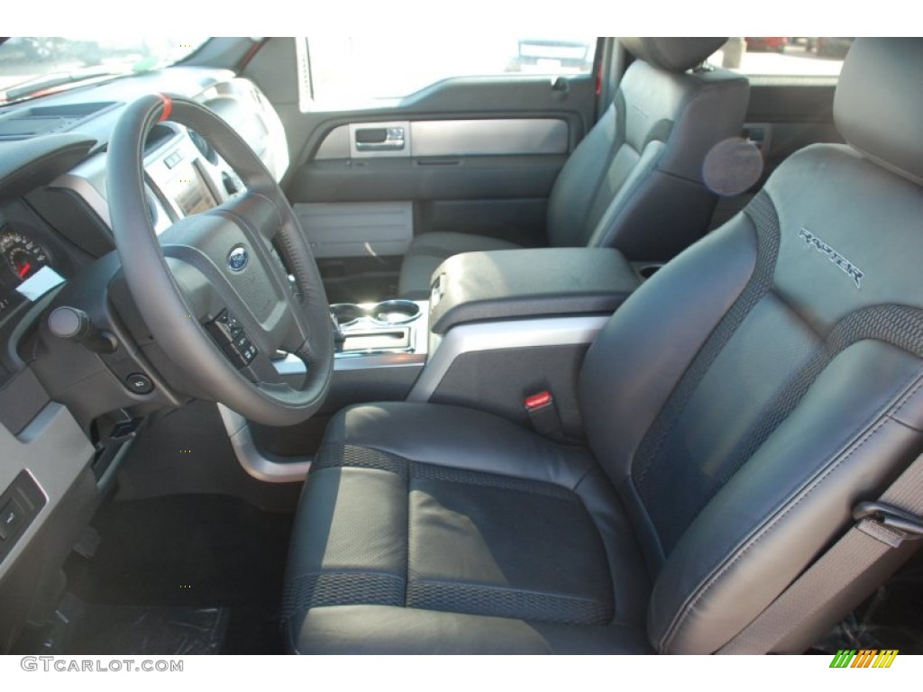 Raptor Black Leather/Cloth Interior 2012 Ford F150 SVT Raptor SuperCrew 4x4 Photo #58749675