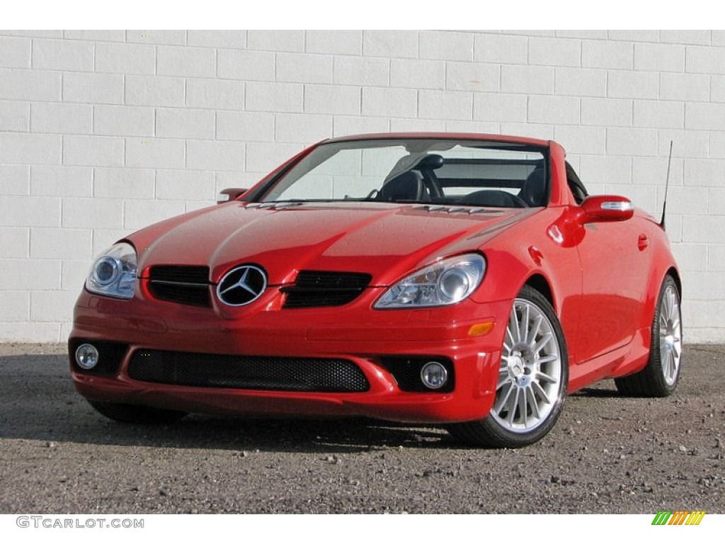 2007 SLK 55 AMG Roadster - Mars Red / Black photo #7