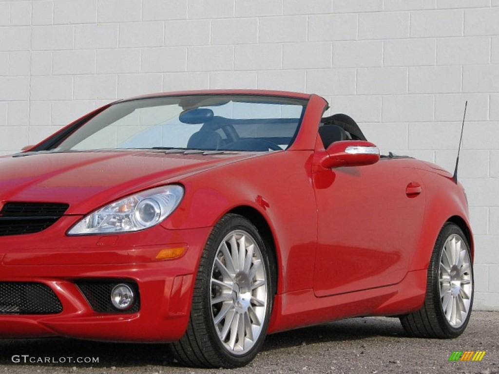 2007 SLK 55 AMG Roadster - Mars Red / Black photo #42