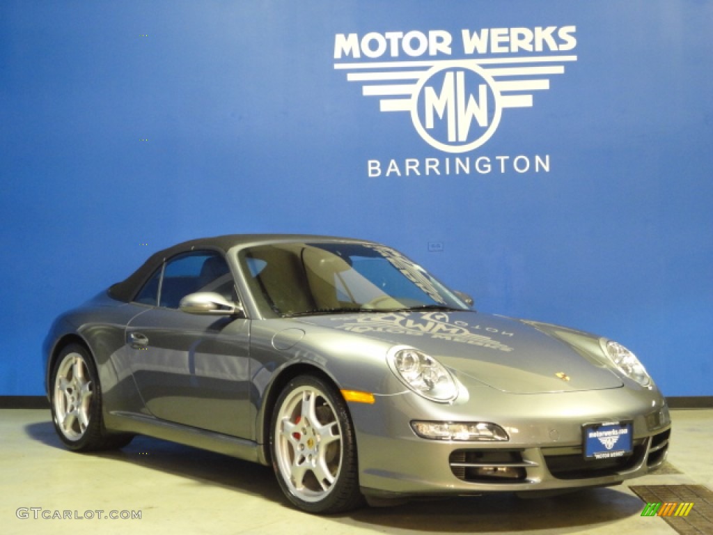 2008 911 Carrera S Cabriolet - Meteor Grey Metallic / Black photo #1