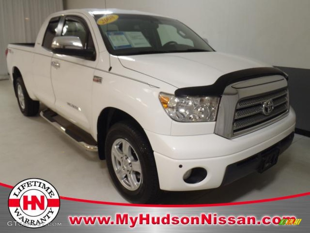 2008 Tundra Limited Double Cab - Super White / Graphite Gray photo #1