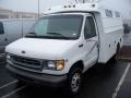 Oxford White 2002 Ford E Series Cutaway E350 Commercial Utility Truck