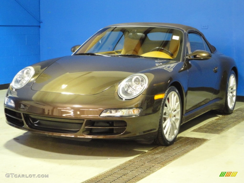 2008 911 Carrera 4S Cabriolet - Macadamia Metallic / Natural Brown photo #4