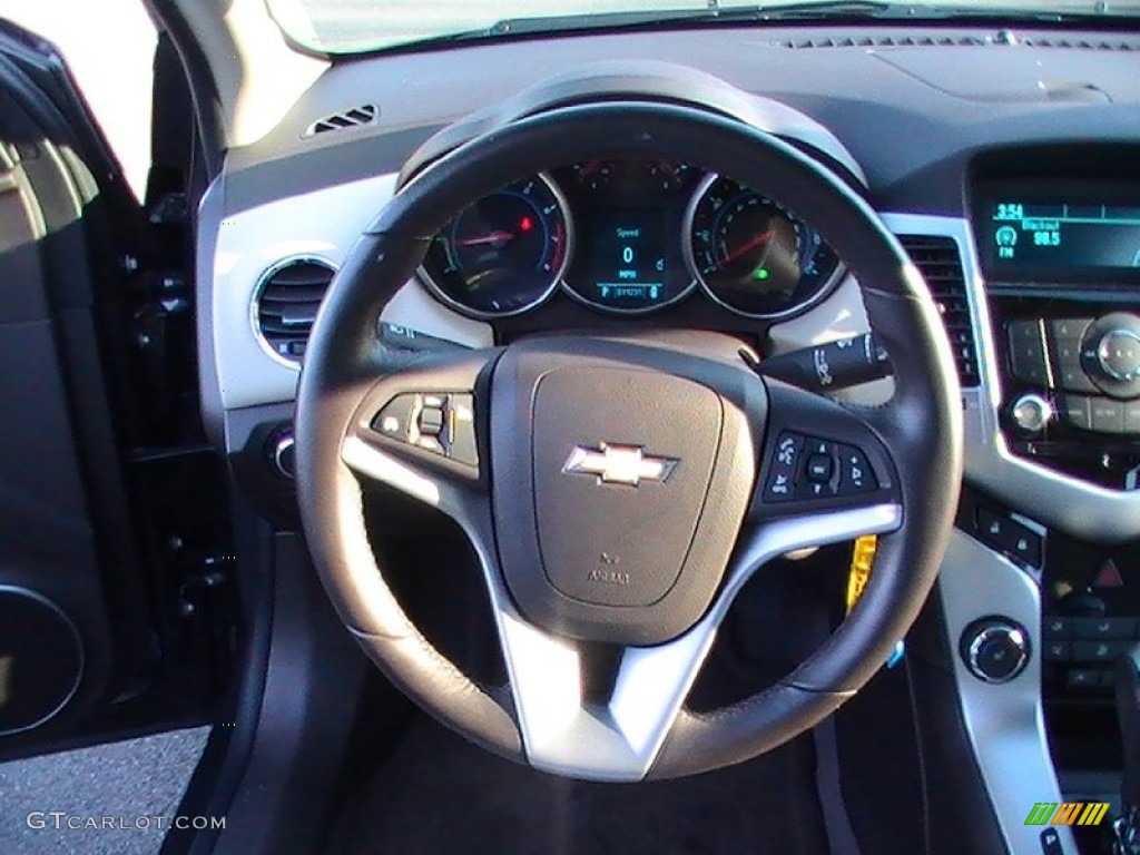 2011 Chevrolet Cruze LT Jet Black/Medium Titanium Steering Wheel Photo #58769484