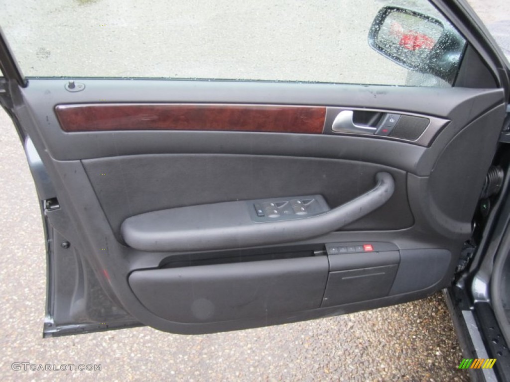 2004 Audi A6 2.7T S-Line quattro Sedan Ebony Door Panel Photo #58769562