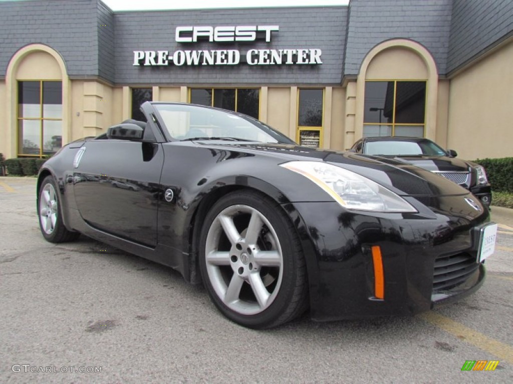 2004 350Z Touring Roadster - Super Black / Charcoal photo #6