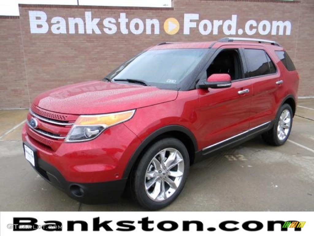 2012 Explorer Limited EcoBoost - Red Candy Metallic / Charcoal Black photo #1