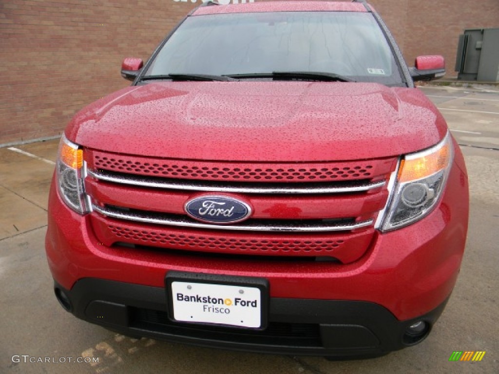 2012 Explorer Limited EcoBoost - Red Candy Metallic / Charcoal Black photo #2