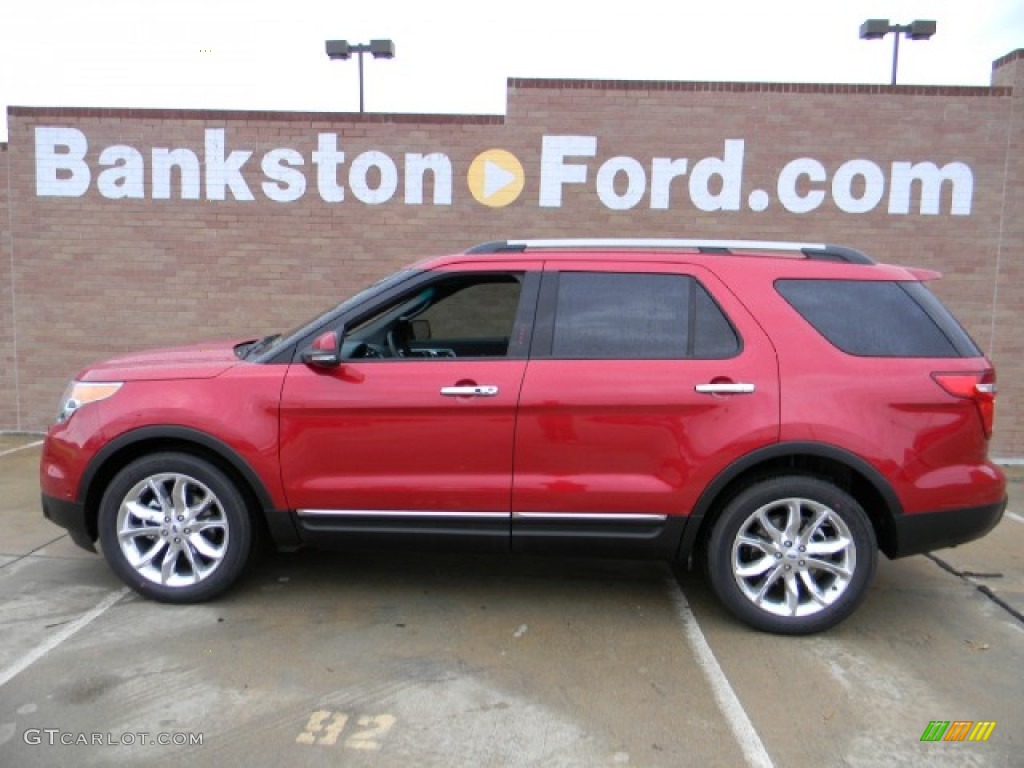 2012 Explorer Limited EcoBoost - Red Candy Metallic / Charcoal Black photo #5