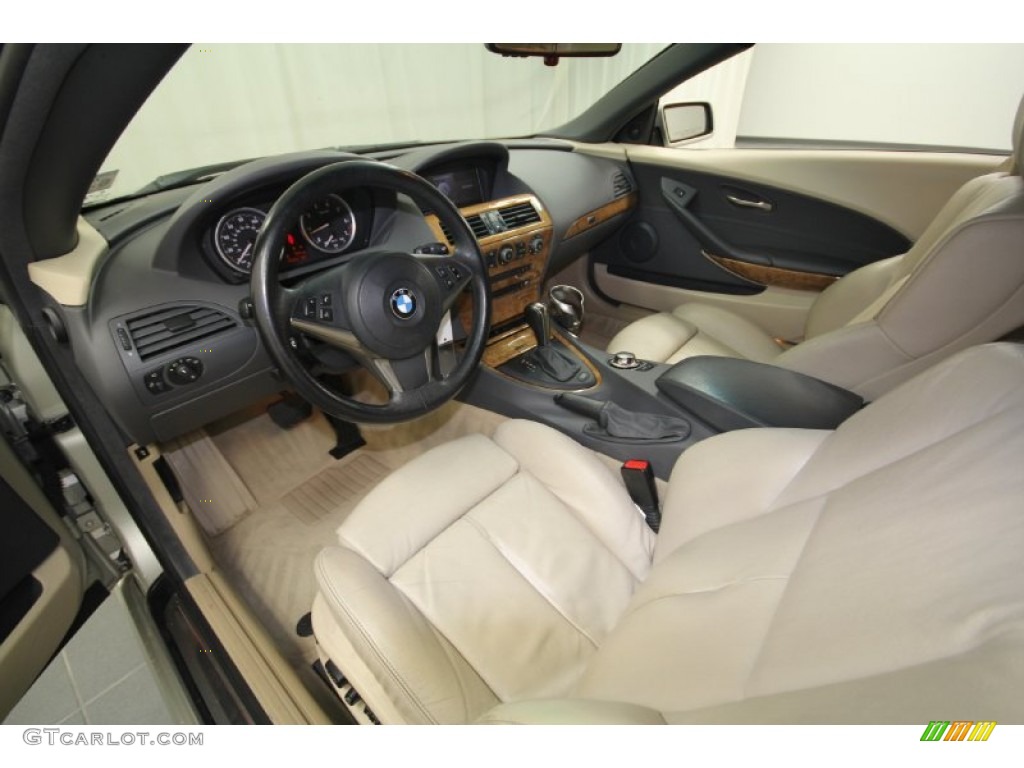 Creme Beige Interior 2004 BMW 6 Series 645i Convertible Photo #58778457