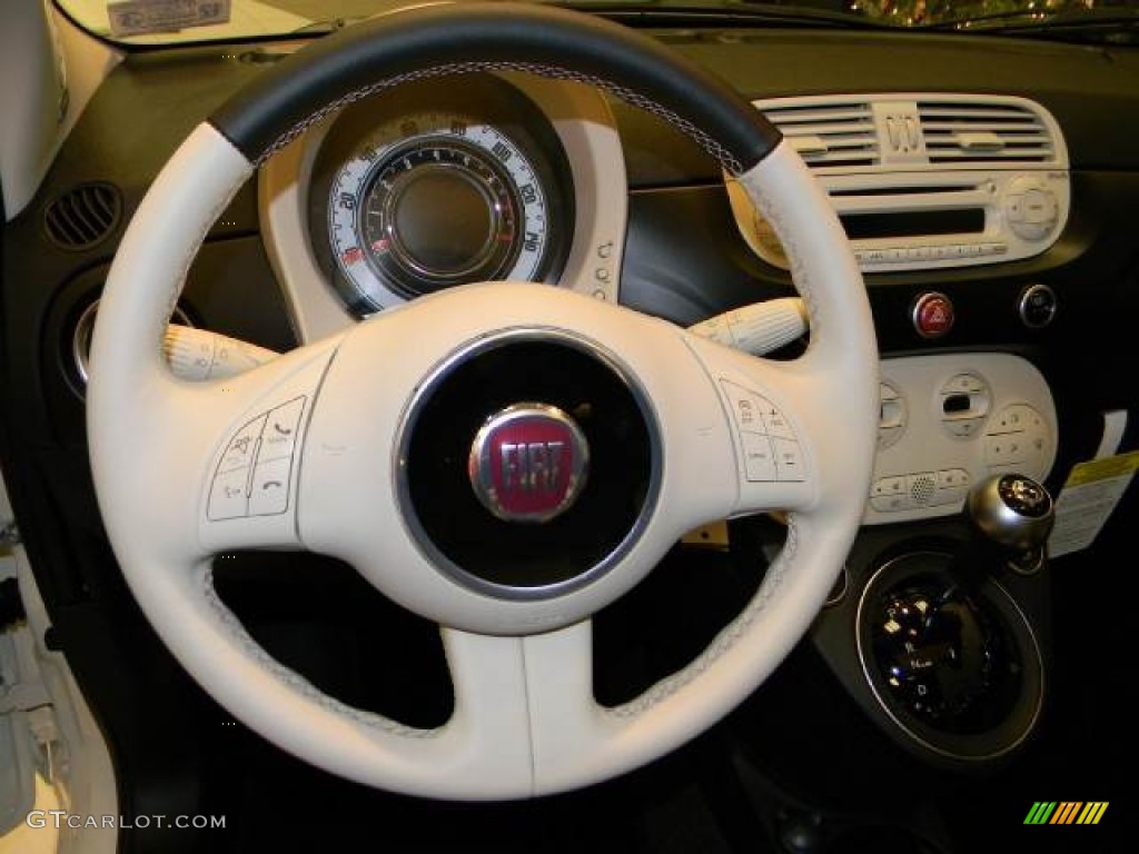 2012 Fiat 500 Gucci 500 by Gucci Nero (Black) Steering Wheel Photo #58788091