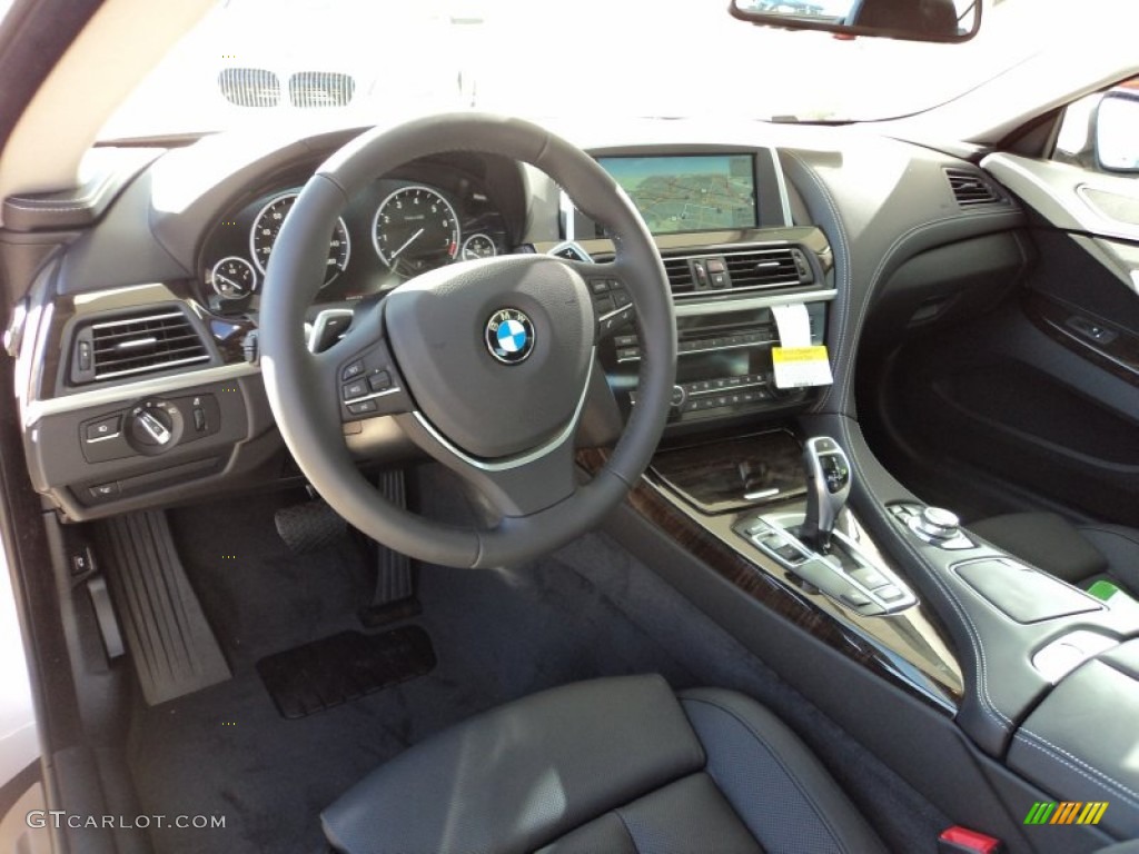 Black Nappa Leather Interior 2012 BMW 6 Series 640i Coupe Photo #58789495
