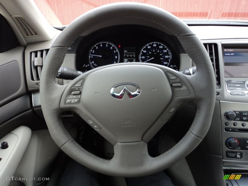 2012 Infiniti G 25 Journey Sedan Stone Steering Wheel Photo #58789662