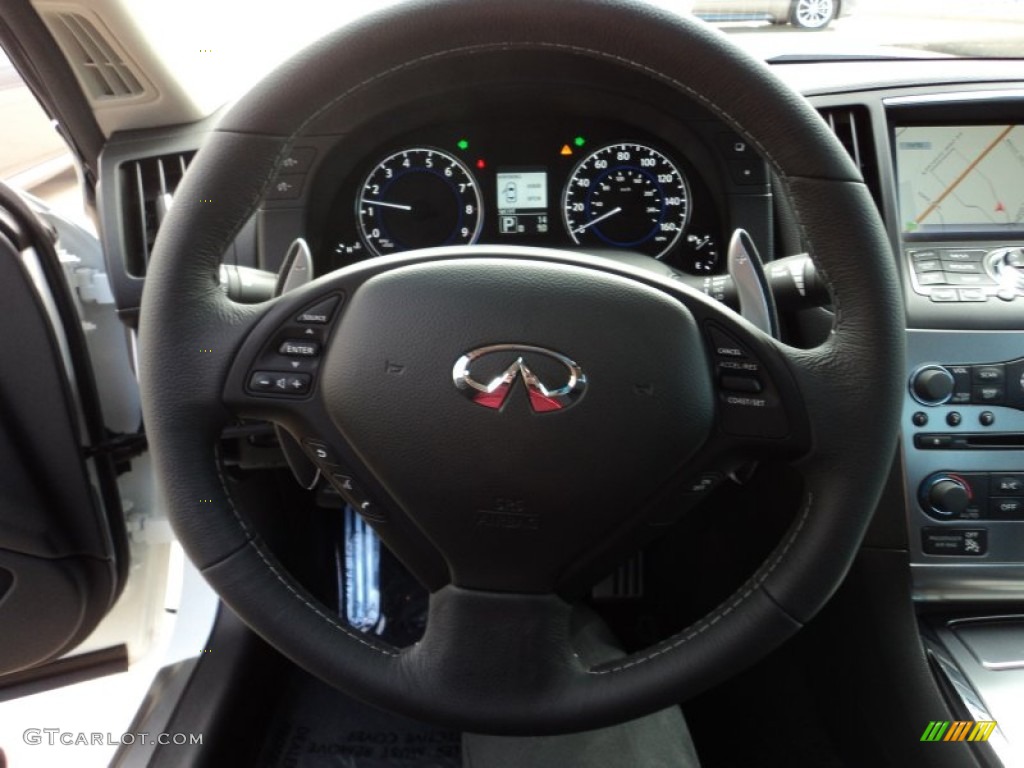 2012 Infiniti G 37 Journey Coupe Graphite Steering Wheel Photo #58790950
