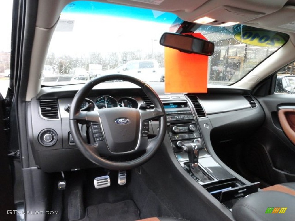 2010 Ford Taurus SHO AWD Charcoal Black/Umber Brown Dashboard Photo #58796132