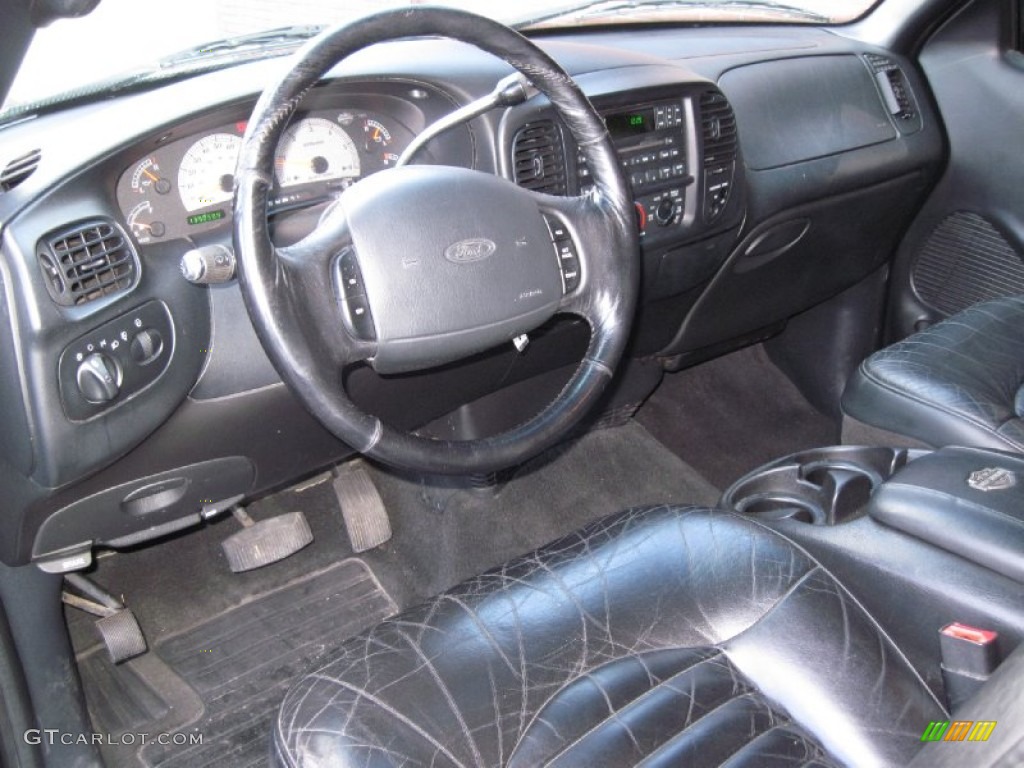 Dark Graphite Interior 2000 Ford F150 Harley Davidson Extended Cab Photo #58796985