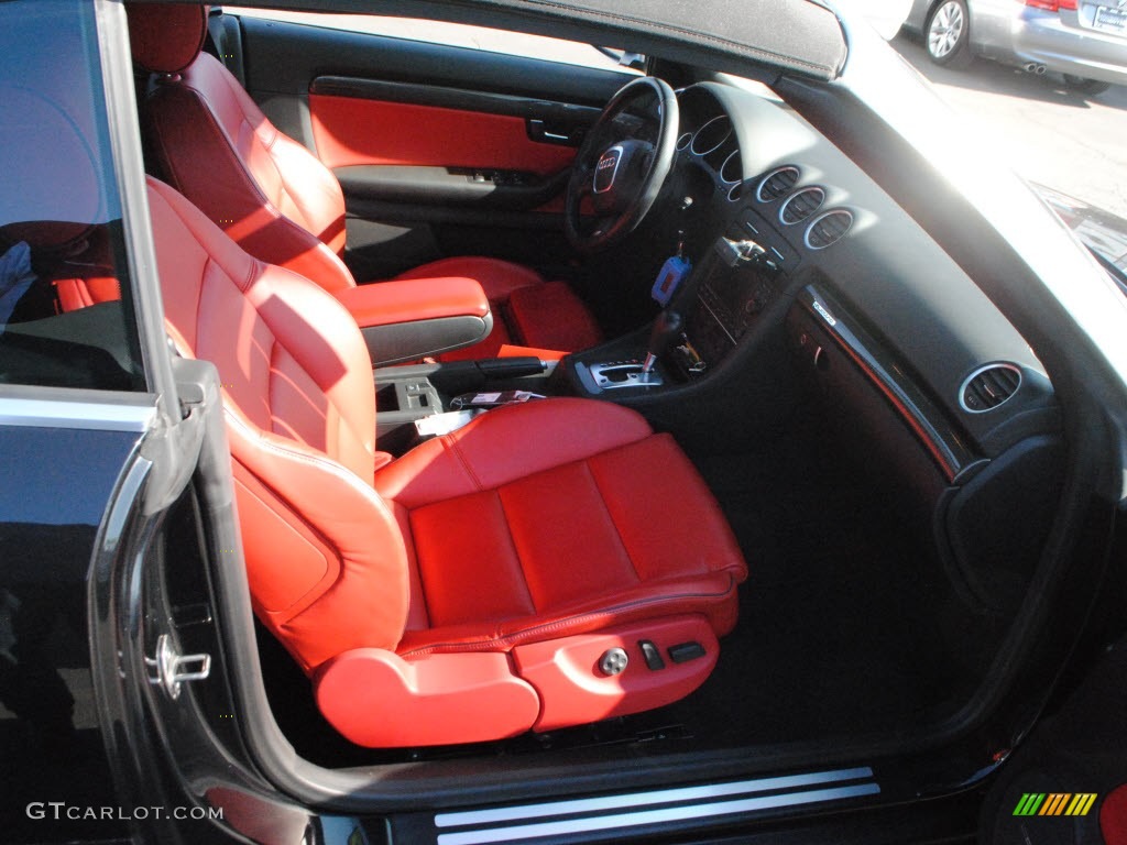 Red Interior 2007 Audi S4 4.2 quattro Cabriolet Photo #58809534