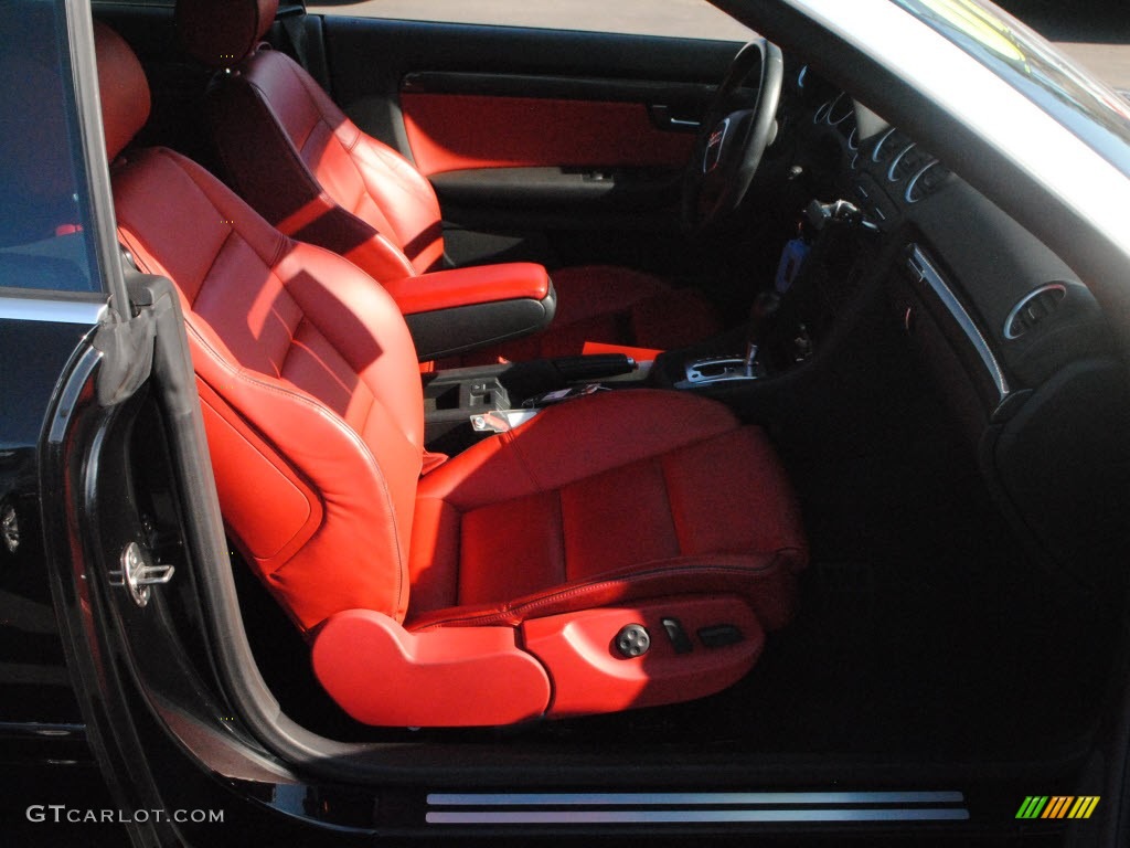 Red Interior 2007 Audi S4 4.2 quattro Cabriolet Photo #58809557
