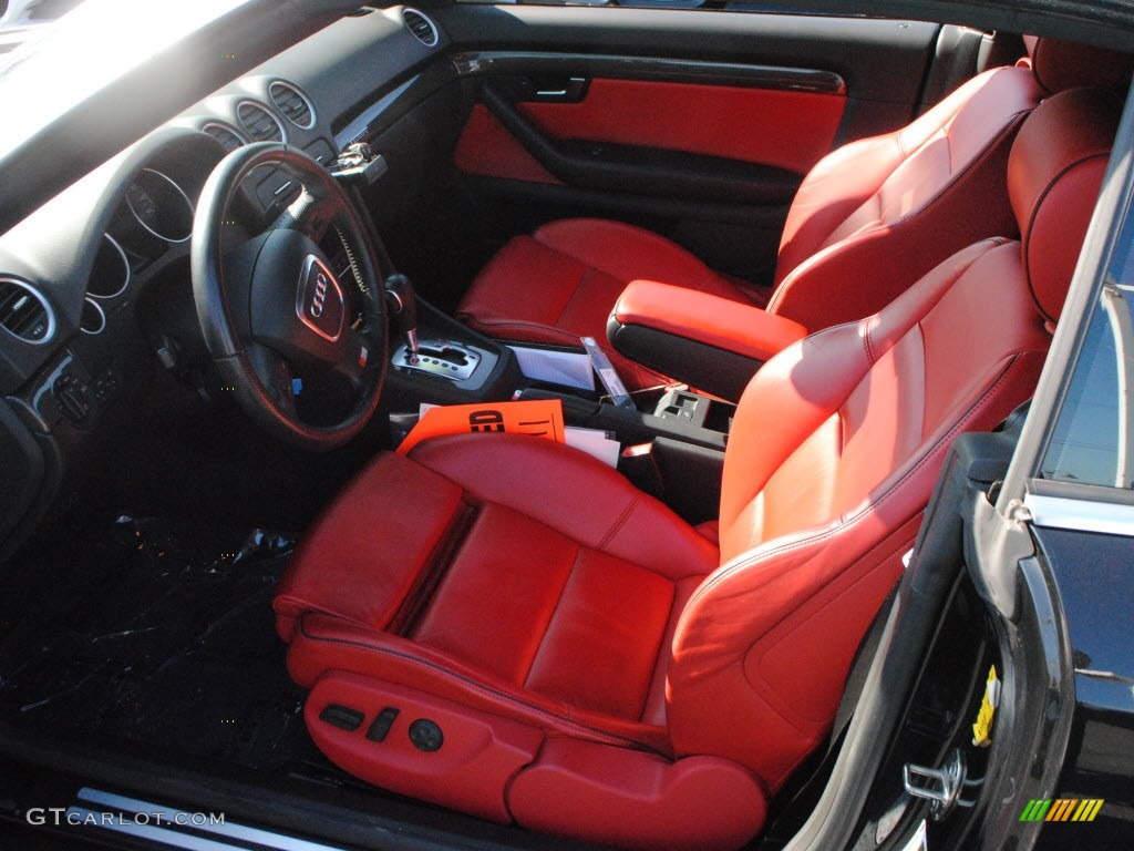 Red Interior 2007 Audi S4 4.2 quattro Cabriolet Photo #58809615