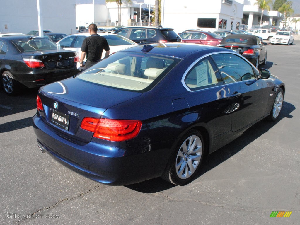 2011 3 Series 328i Coupe - Deep Sea Blue Metallic / Cream Beige photo #9