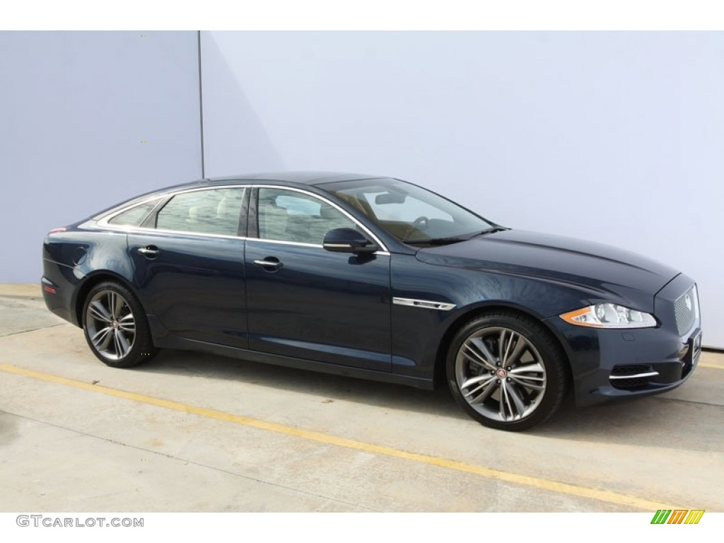 2011 XJ XJL Supersport - Indigo Metallic / Parchment/Navy Blue photo #2