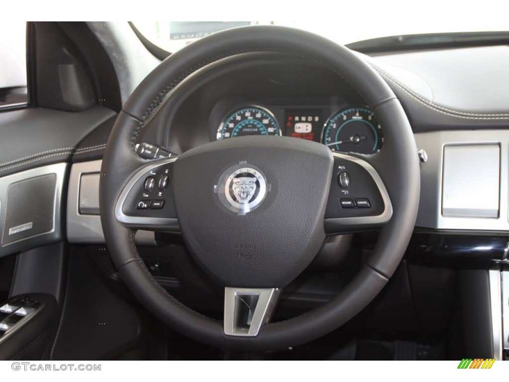2012 Jaguar XF Portfolio Warm Charcoal/Warm Charcoal Steering Wheel Photo #58812924
