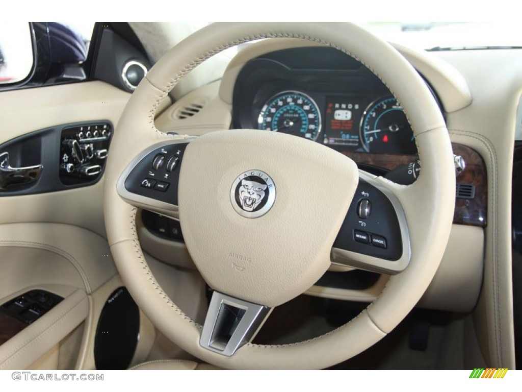 2012 Jaguar XK XK Coupe Caramel/Caramel Steering Wheel Photo #58813170