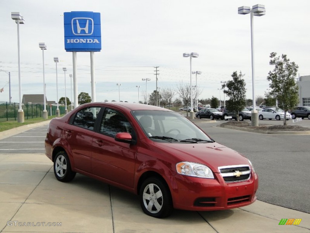 2010 Aveo LT Sedan - Sport Red / Charcoal photo #3