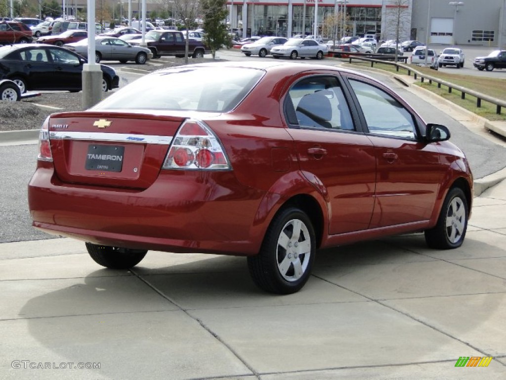 2010 Aveo LT Sedan - Sport Red / Charcoal photo #5