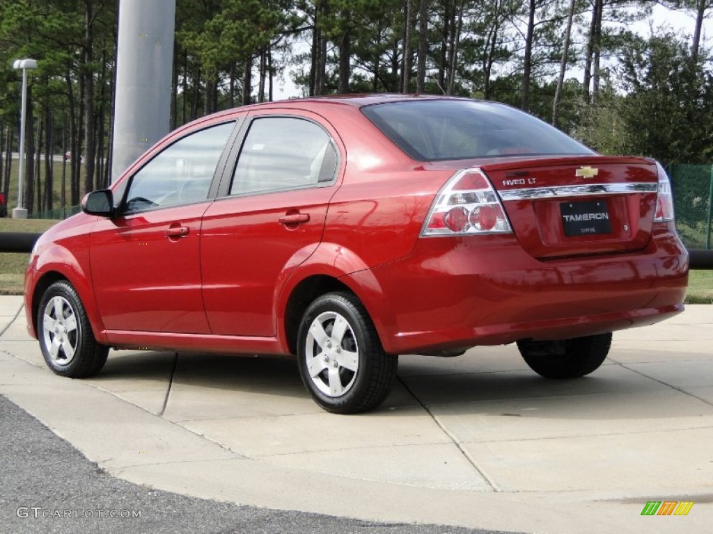 2010 Aveo LT Sedan - Sport Red / Charcoal photo #6