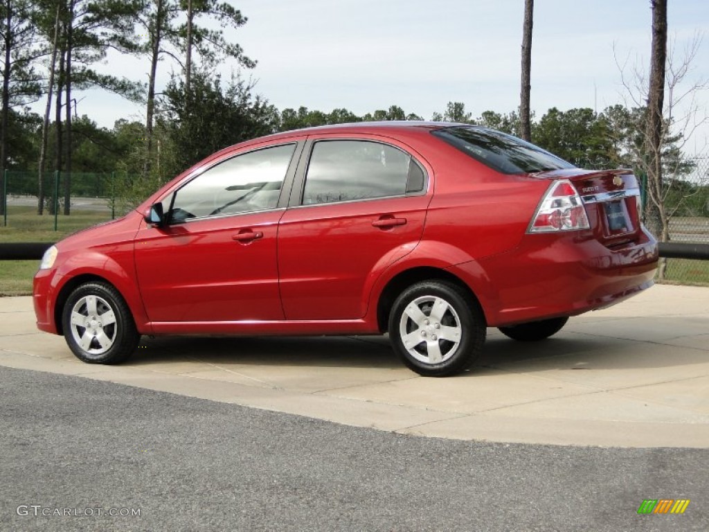 2010 Aveo LT Sedan - Sport Red / Charcoal photo #7