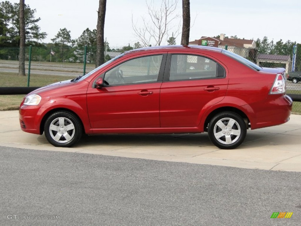 2010 Aveo LT Sedan - Sport Red / Charcoal photo #8