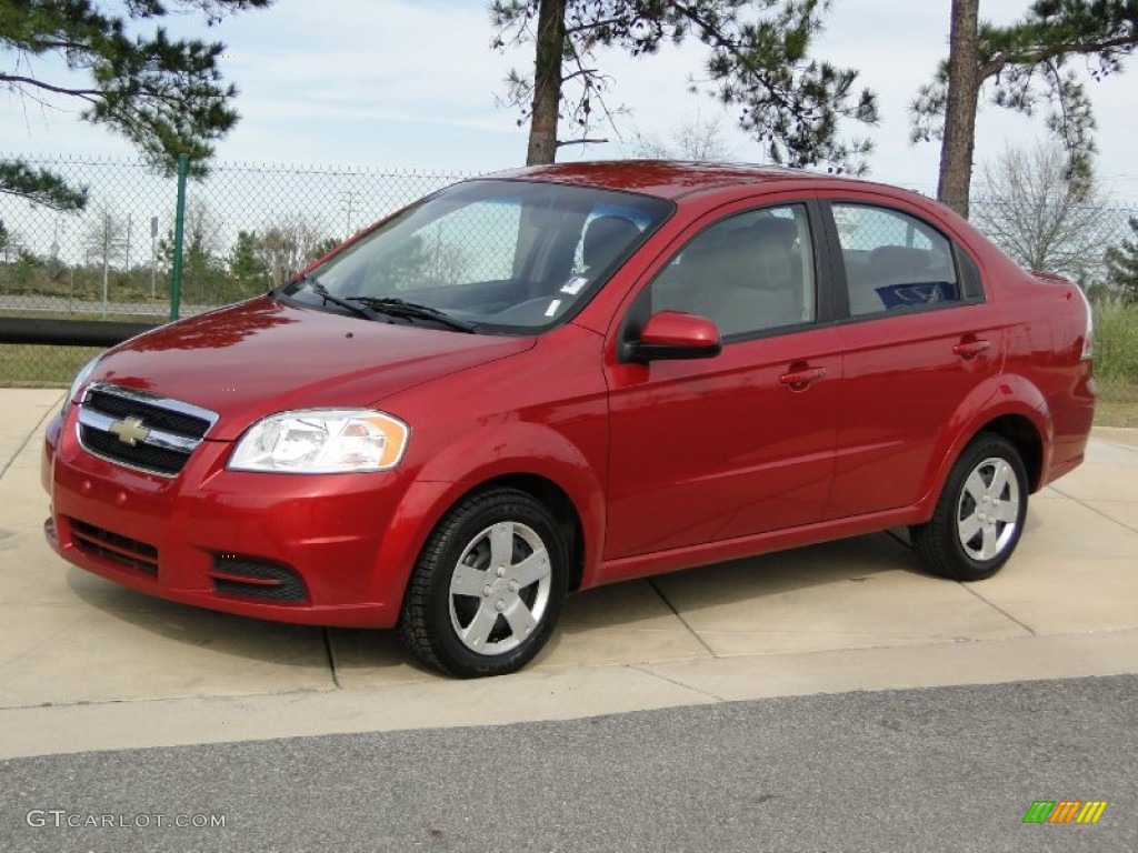 2010 Aveo LT Sedan - Sport Red / Charcoal photo #10