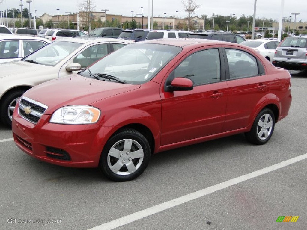 2010 Aveo LT Sedan - Sport Red / Charcoal photo #35