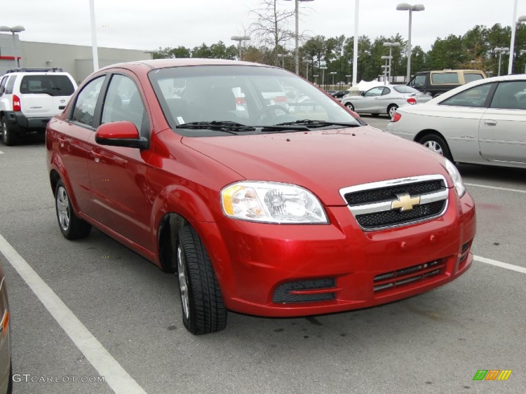2010 Aveo LT Sedan - Sport Red / Charcoal photo #36