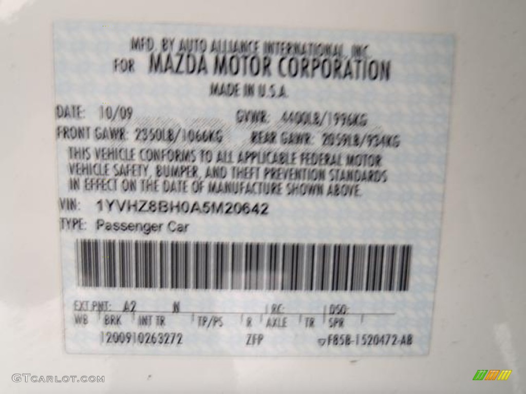 2010 MAZDA6 i Sport Sedan - Performance White / Black photo #31