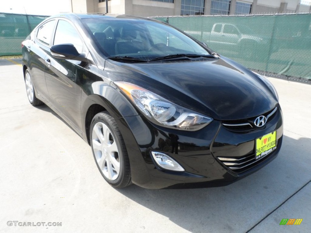 2012 Elantra Limited - Black Noir Pearl / Gray photo #1