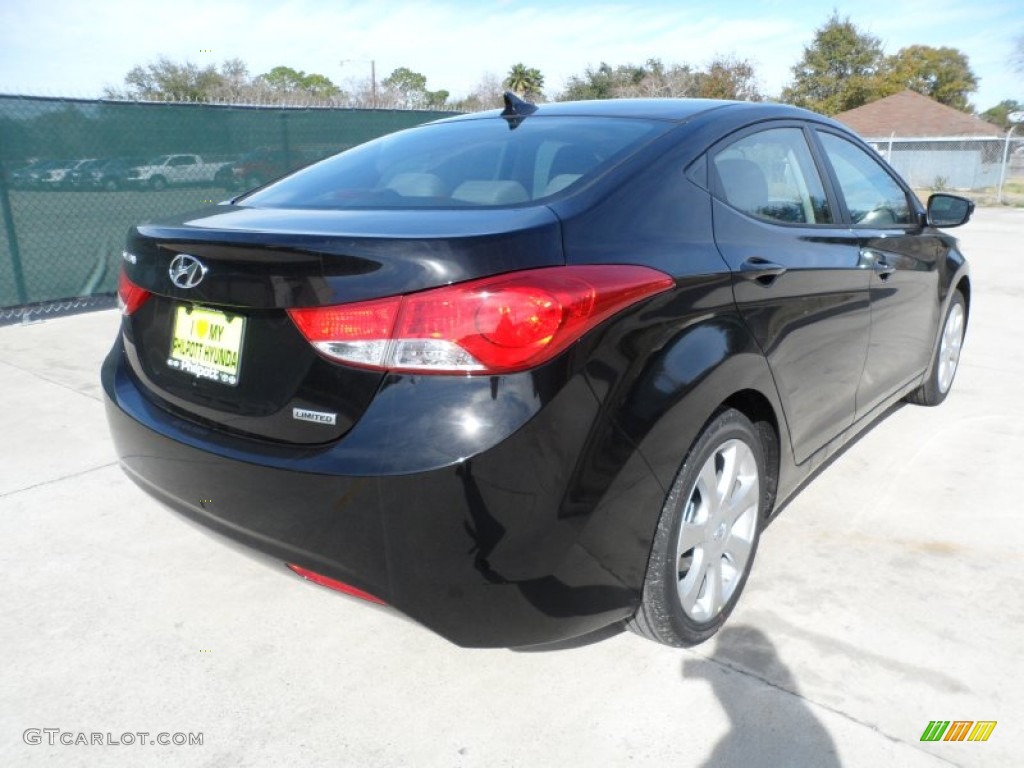 2012 Elantra Limited - Black Noir Pearl / Gray photo #3