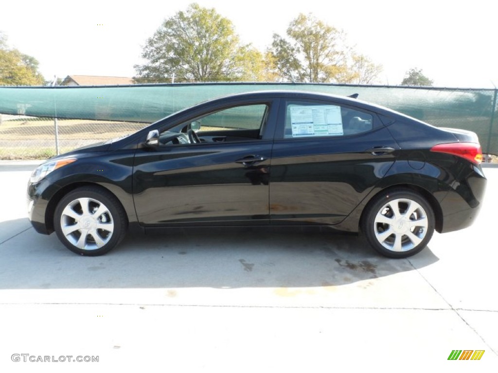 2012 Elantra Limited - Black Noir Pearl / Gray photo #6