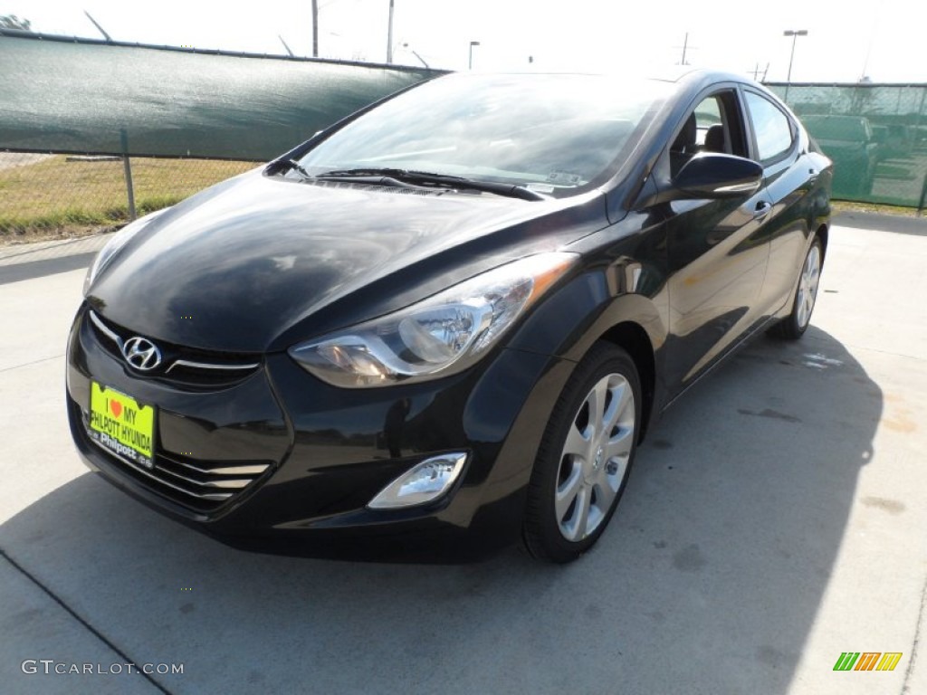 2012 Elantra Limited - Black Noir Pearl / Gray photo #7