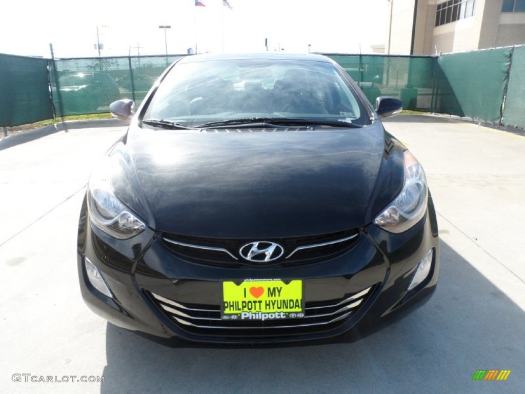 2012 Elantra Limited - Black Noir Pearl / Gray photo #8