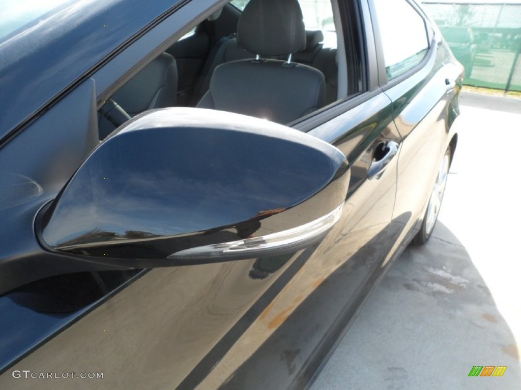2012 Elantra Limited - Black Noir Pearl / Gray photo #12