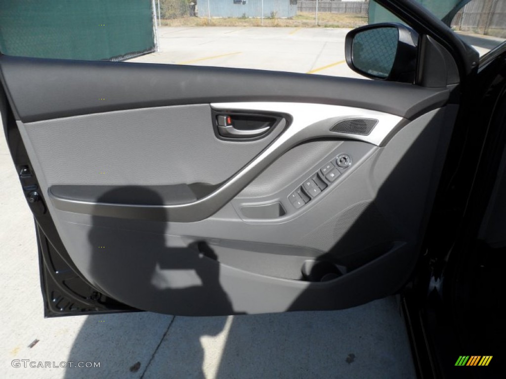 2012 Elantra Limited - Black Noir Pearl / Gray photo #22