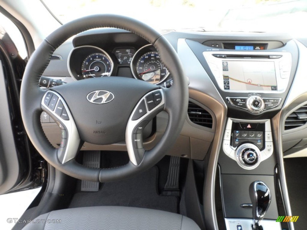 2012 Elantra Limited - Black Noir Pearl / Gray photo #27