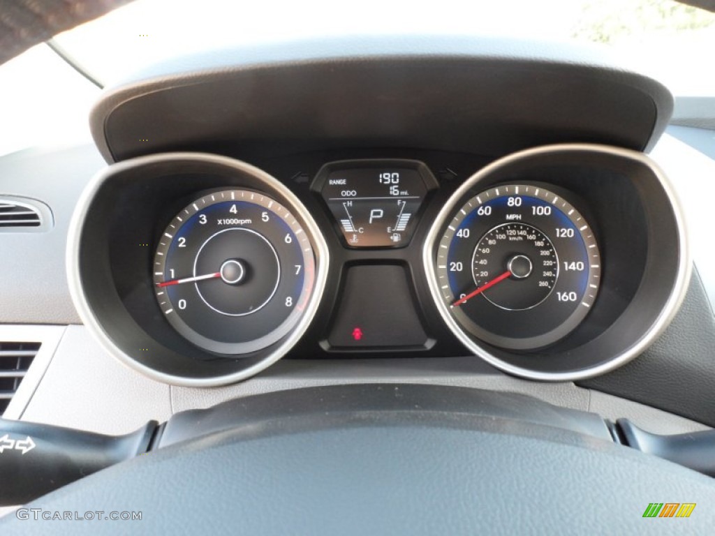 2012 Elantra Limited - Black Noir Pearl / Gray photo #34