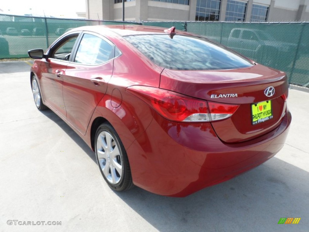2012 Elantra Limited - Red Allure / Beige photo #5