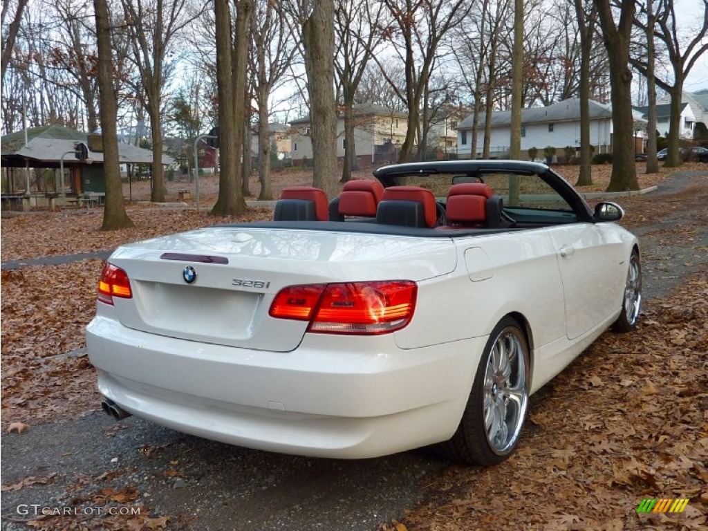 2009 3 Series 328i Convertible - Alpine White / Coral Red/Black Dakota Leather photo #7