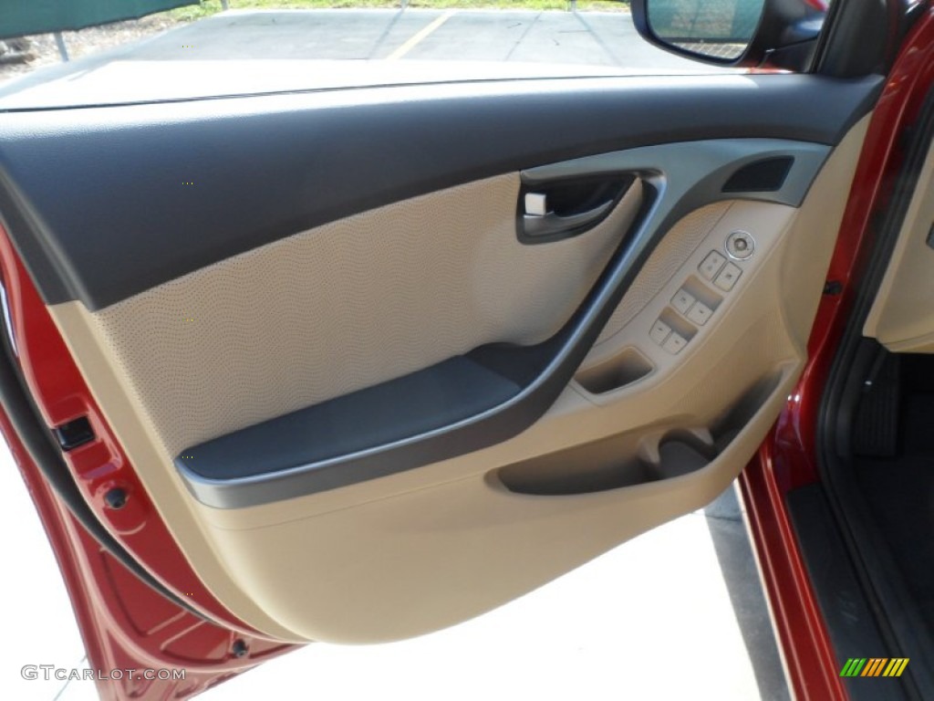 2012 Elantra Limited - Red Allure / Beige photo #20