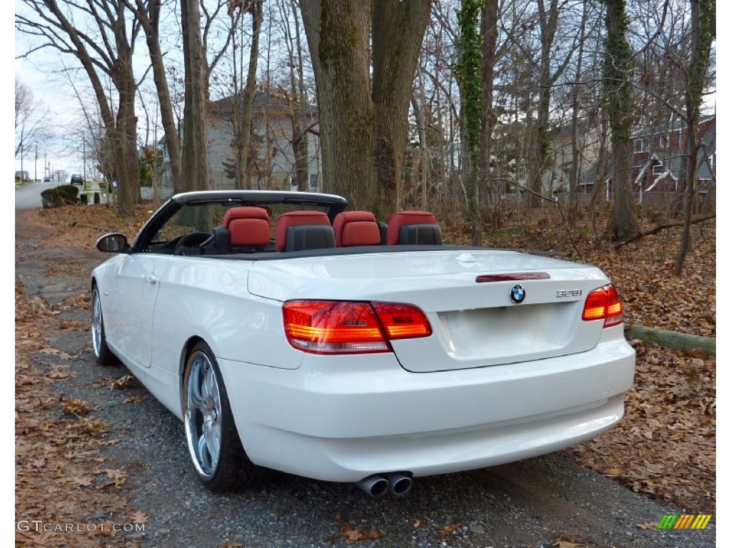 2009 3 Series 328i Convertible - Alpine White / Coral Red/Black Dakota Leather photo #12