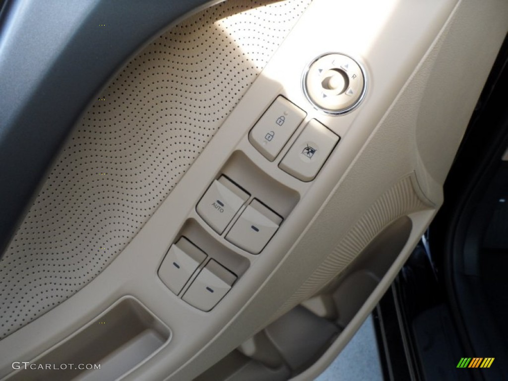 2012 Elantra Limited - Black Noir Pearl / Beige photo #23